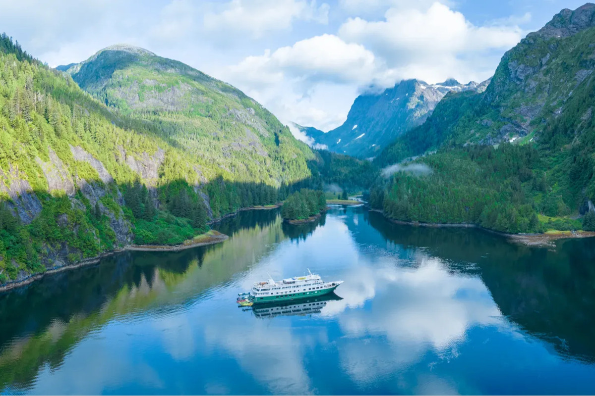 A Wilderness ship in an Alaskan fjord